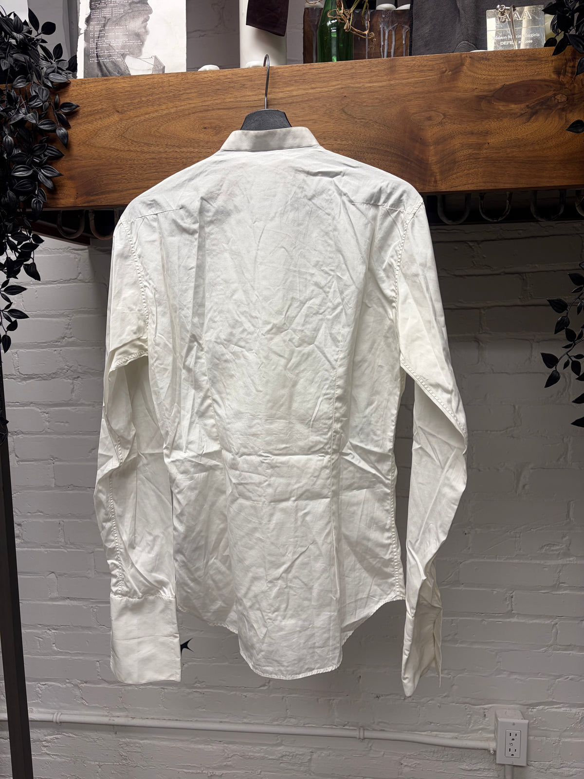 Dior Homme ‘Stand Collar’ White Tuxedo Button Up Shirt