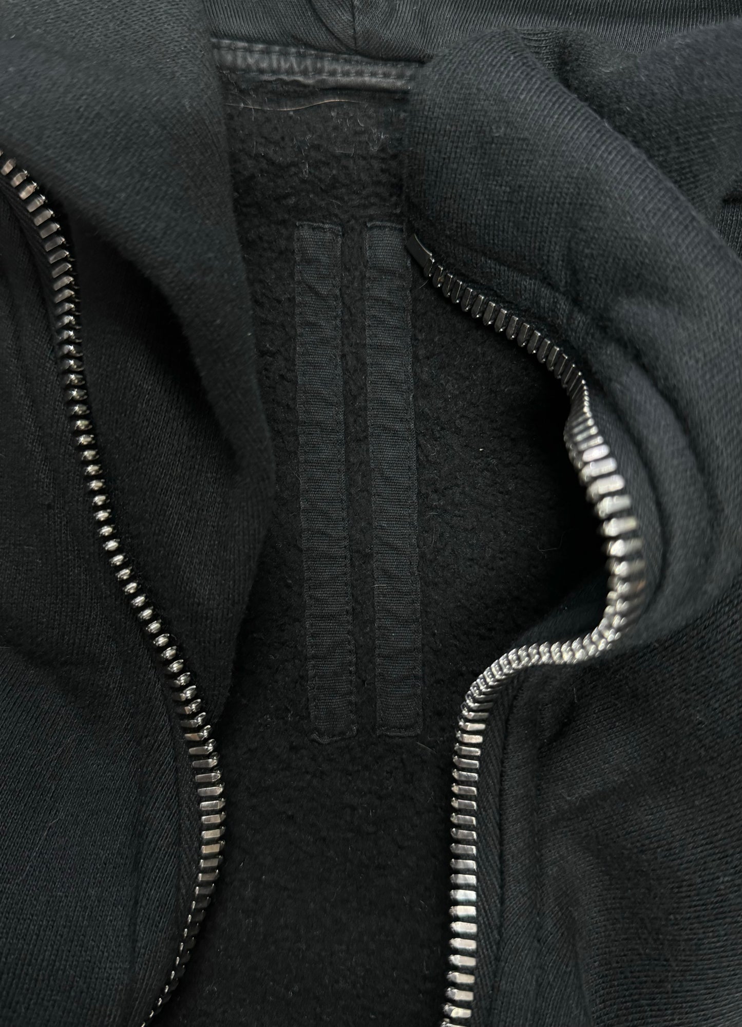 AW2017 Rick Owens ‘Mountain’ Side Zip Black Hoodie