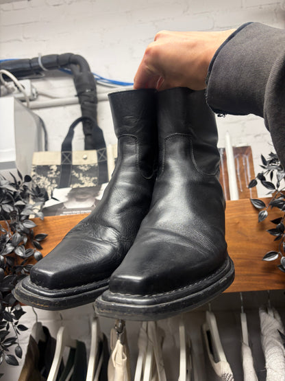 Acne Studios ‘Bruno’ Pointed Toe Black Leather Ankle Boots