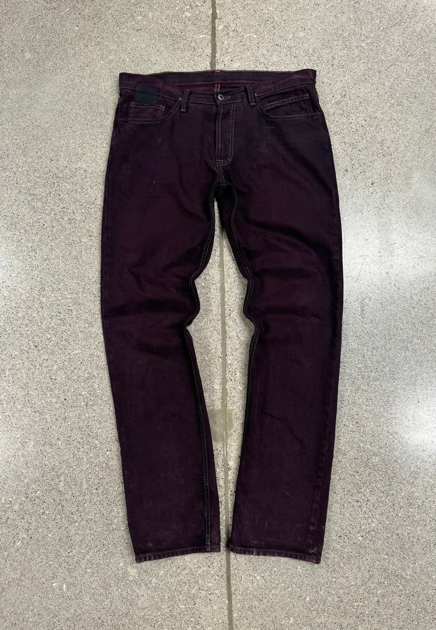 Rick Owens ‘Slab’ Eggplant Dyed Bootcut Denim