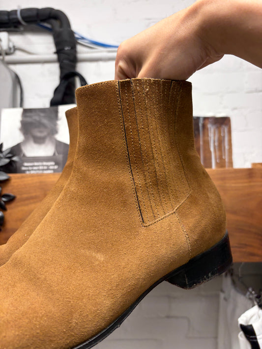 2010s Balenciaga Brown Suede ‘Chelsea’ Pointed Toe Boots