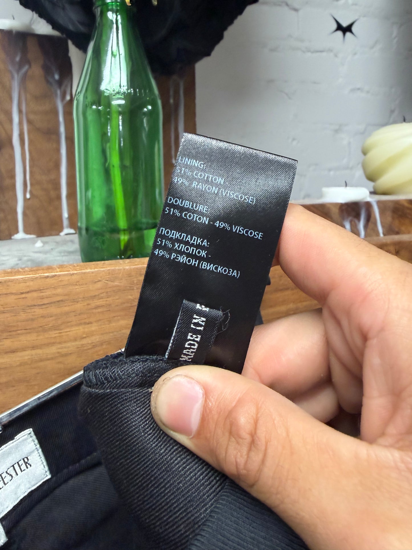 Ann Demeulemeester Waxed Black Low Rise Pants