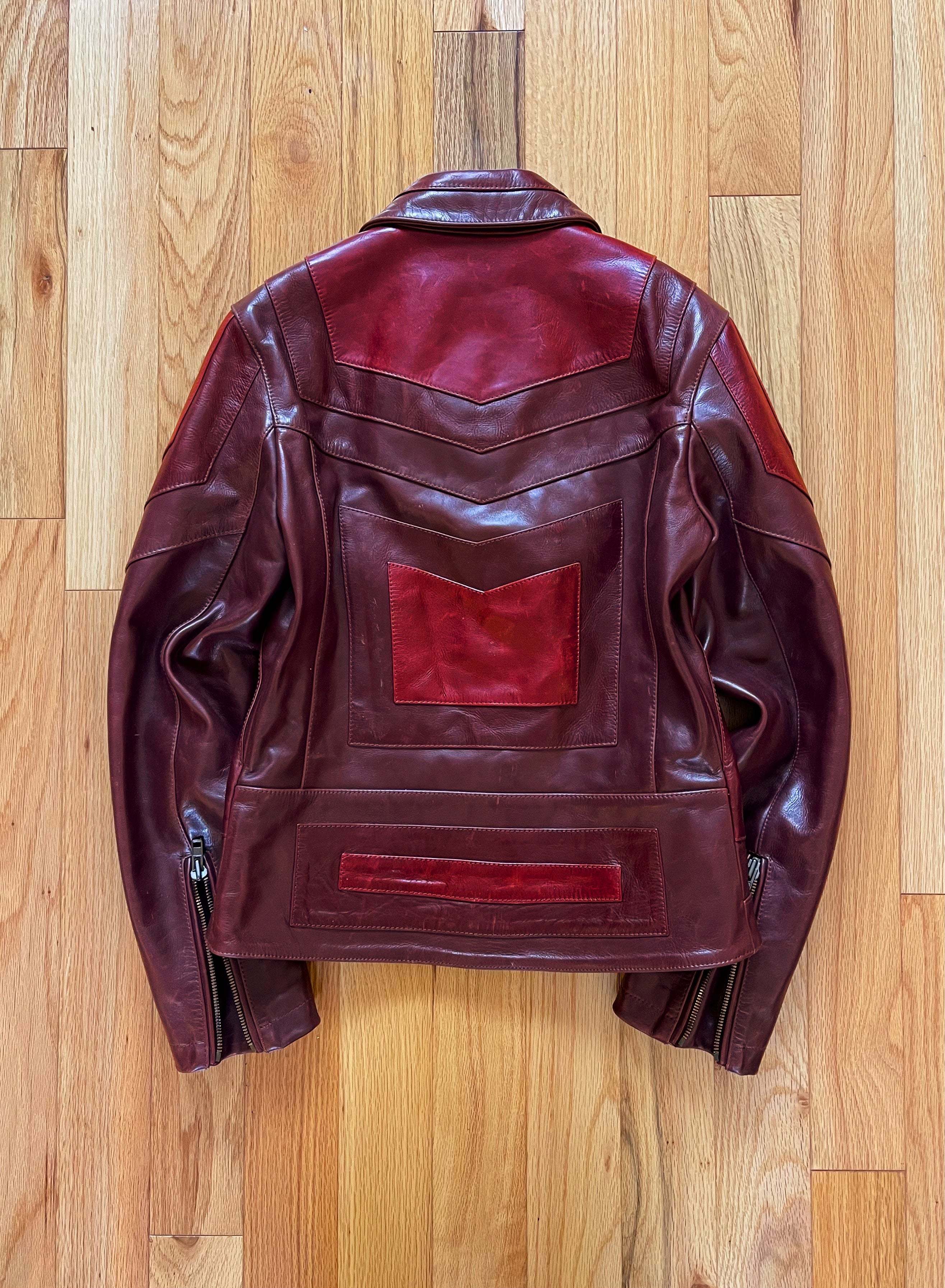 AW2008 Artisanal Maison Margiela Red Panel Leather Jacket