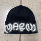 Marni Wool ‘Appliqué’ Logo Black Ribbed Beanie