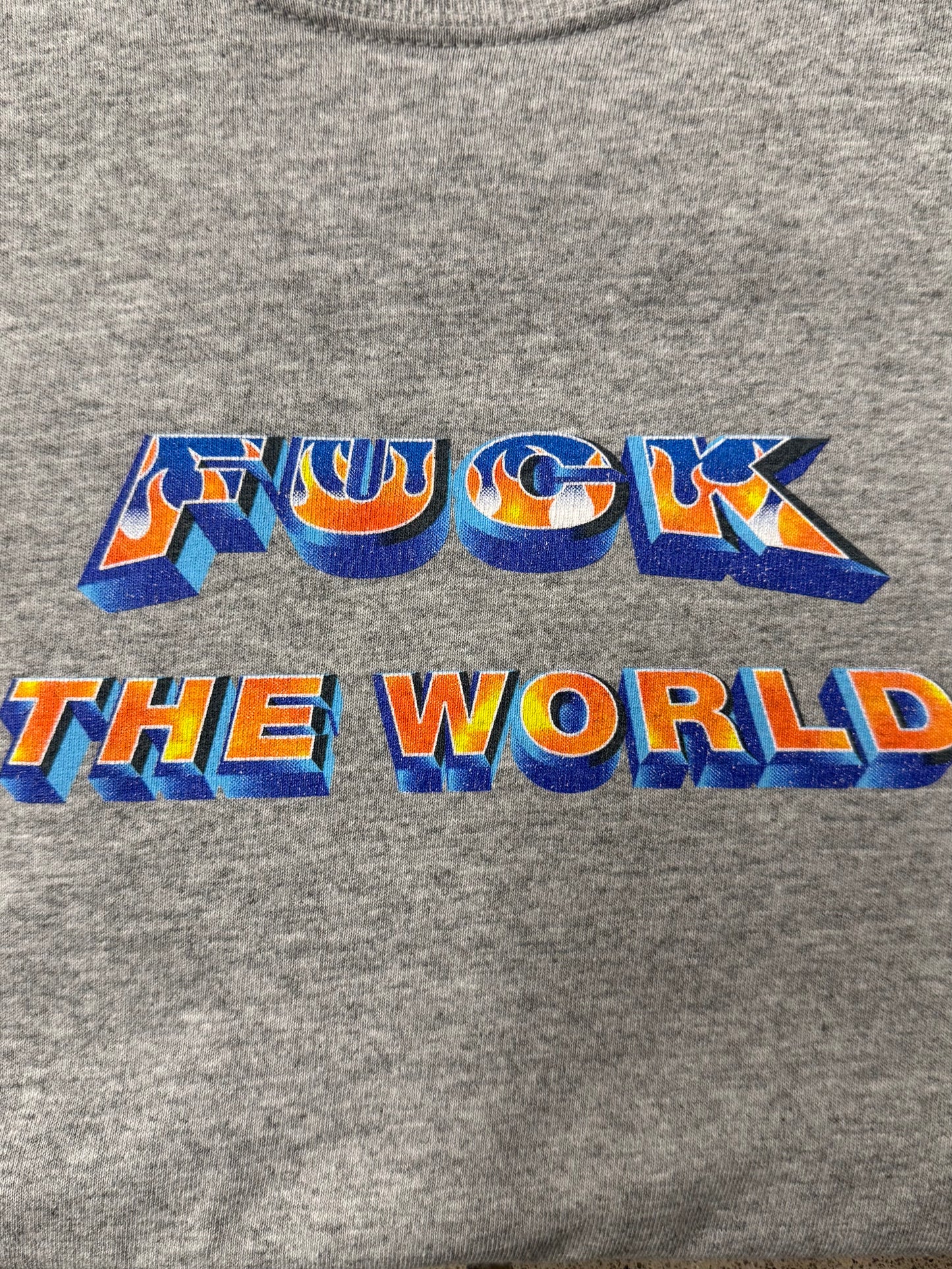 SS2014 Supreme ‘Fuck the World’ Flames Long Sleeve Shirt