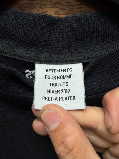 AW2017 Vetements Pour Homme ‘May the Bridges I Burn Light the Way’ Oversized Long Sleeve Shirt
