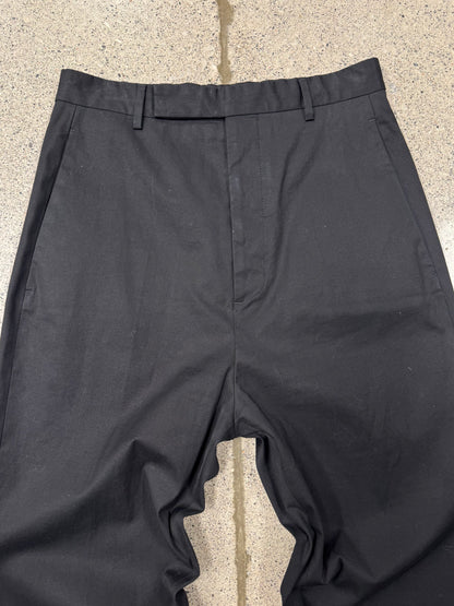 SS2018 Rick Owens ‘Dirt’ Mainline Cropped Black Trousers