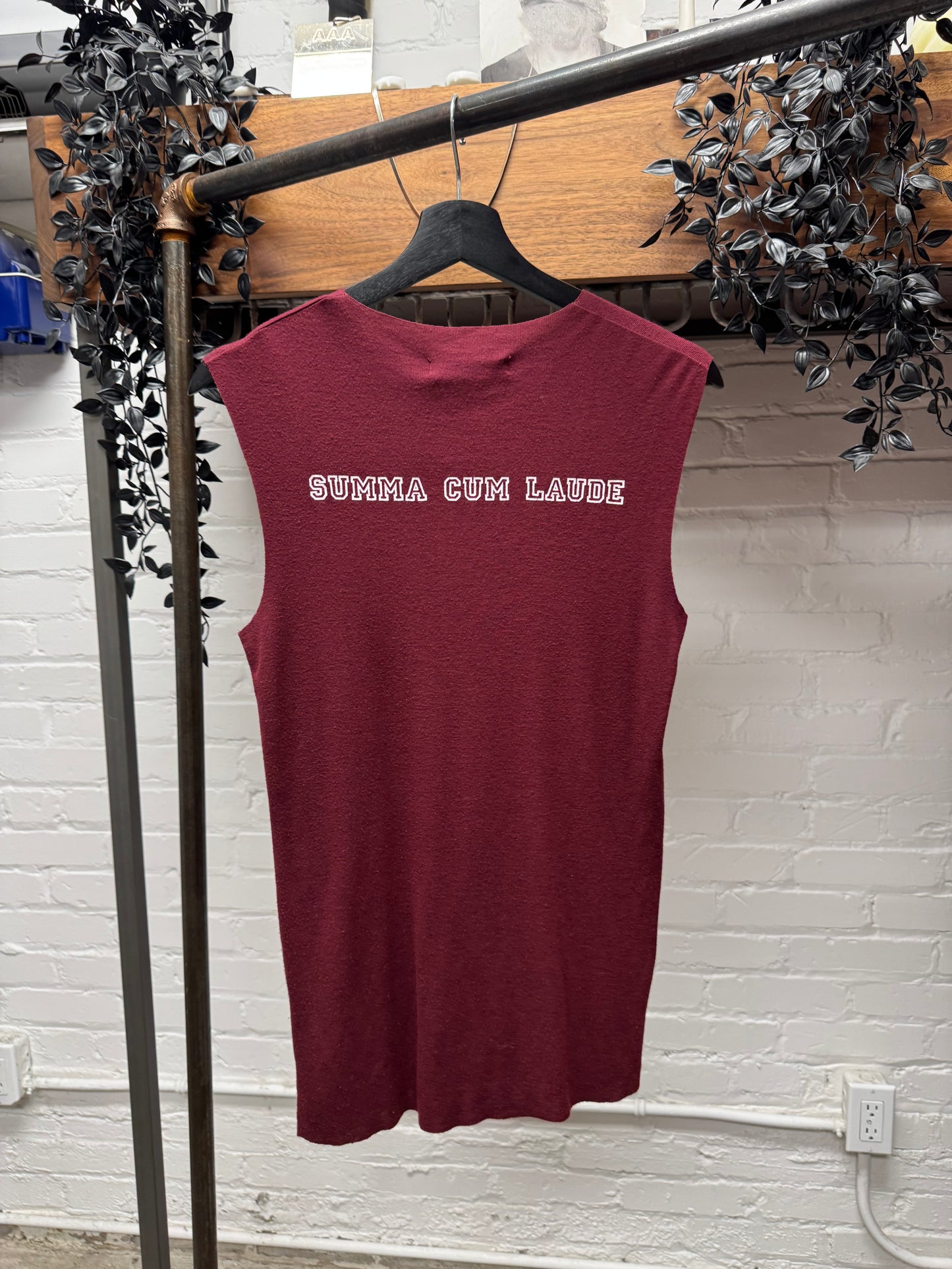 SS2000 Raf Simons ‘Summa Cum Laude’ Maroon Tank Top