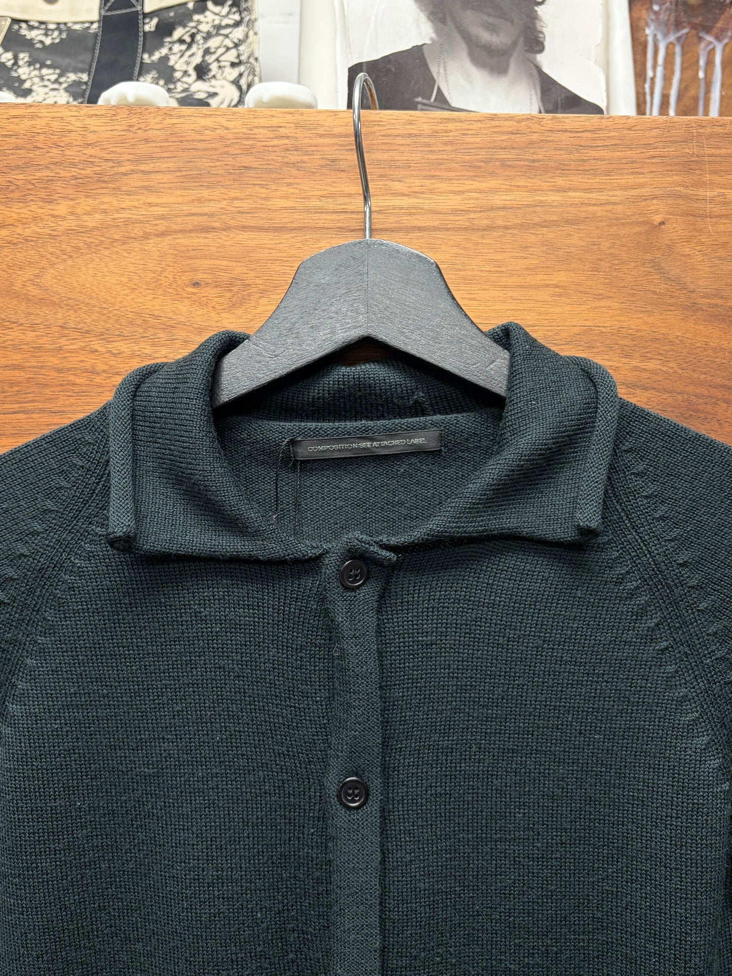 Yohji Yamamoto Y’s Murky Blue Collared Cardigan