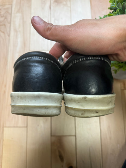 Rick Owens ‘Vans’ Black Leather Low Top Sneakers