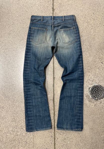 SS2003 Undercover ‘Scab’ Giz Print Flared Bootcut Denim