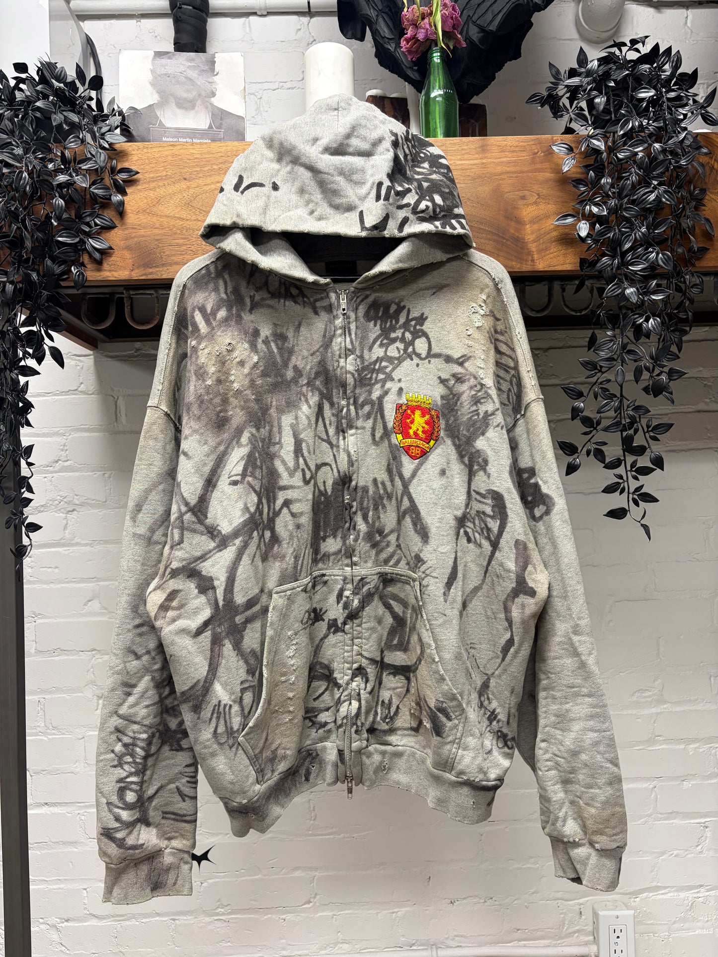 SS2023 Balenciaga ‘Skater’ Grey Zip-Up Hoodie