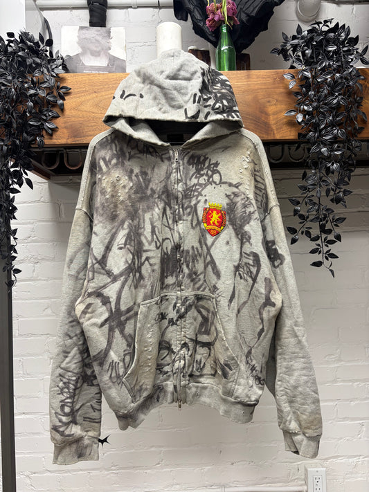 SS2023 Balenciaga ‘Skater’ Grey Zip-Up Hoodie