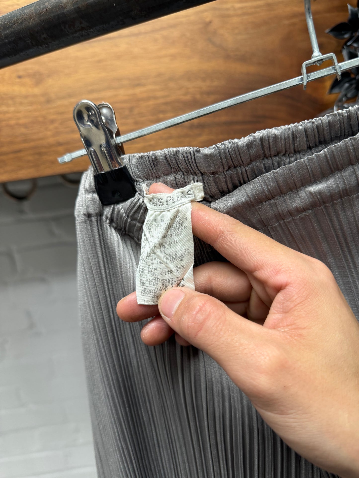 Issey Miyake ‘Pleats Please’ Silver Wide Leg Pants