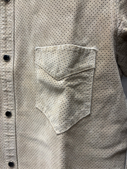 Vintage Jean Paul Gaultier Homme ‘Objet’ Perforated Leather Button Up Shirt