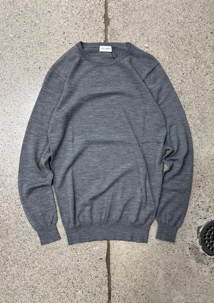 Saint Laurent Grey Cashmere Knit Sweater