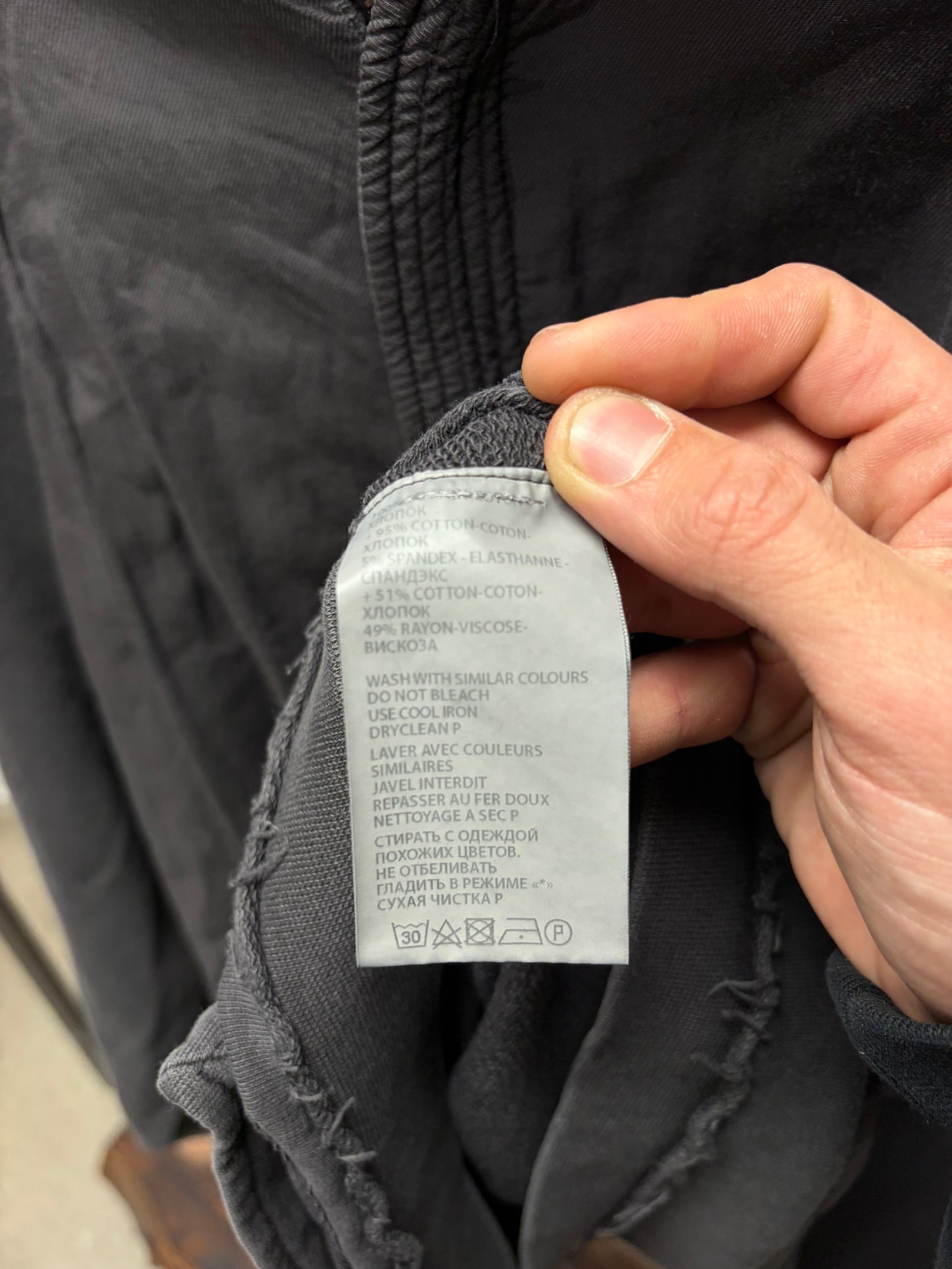 Haider Ackermann ‘Perth’ Distressed Black Zip-Up Hoodie