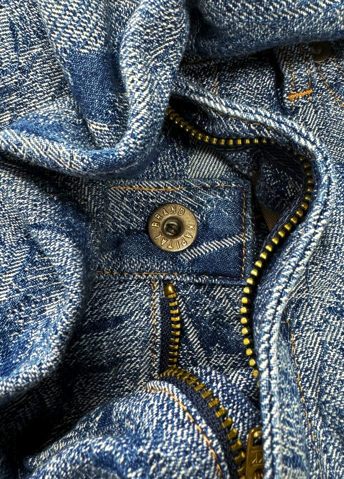 Spring Summer 2024 Kapital 14 Ounce ‘Feather’ Jacquard Weave Flared Denim.