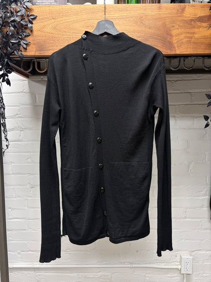 SS2014 Rick Owens ‘Vicious’ Mollino Ribbed Black Knit Cardigan