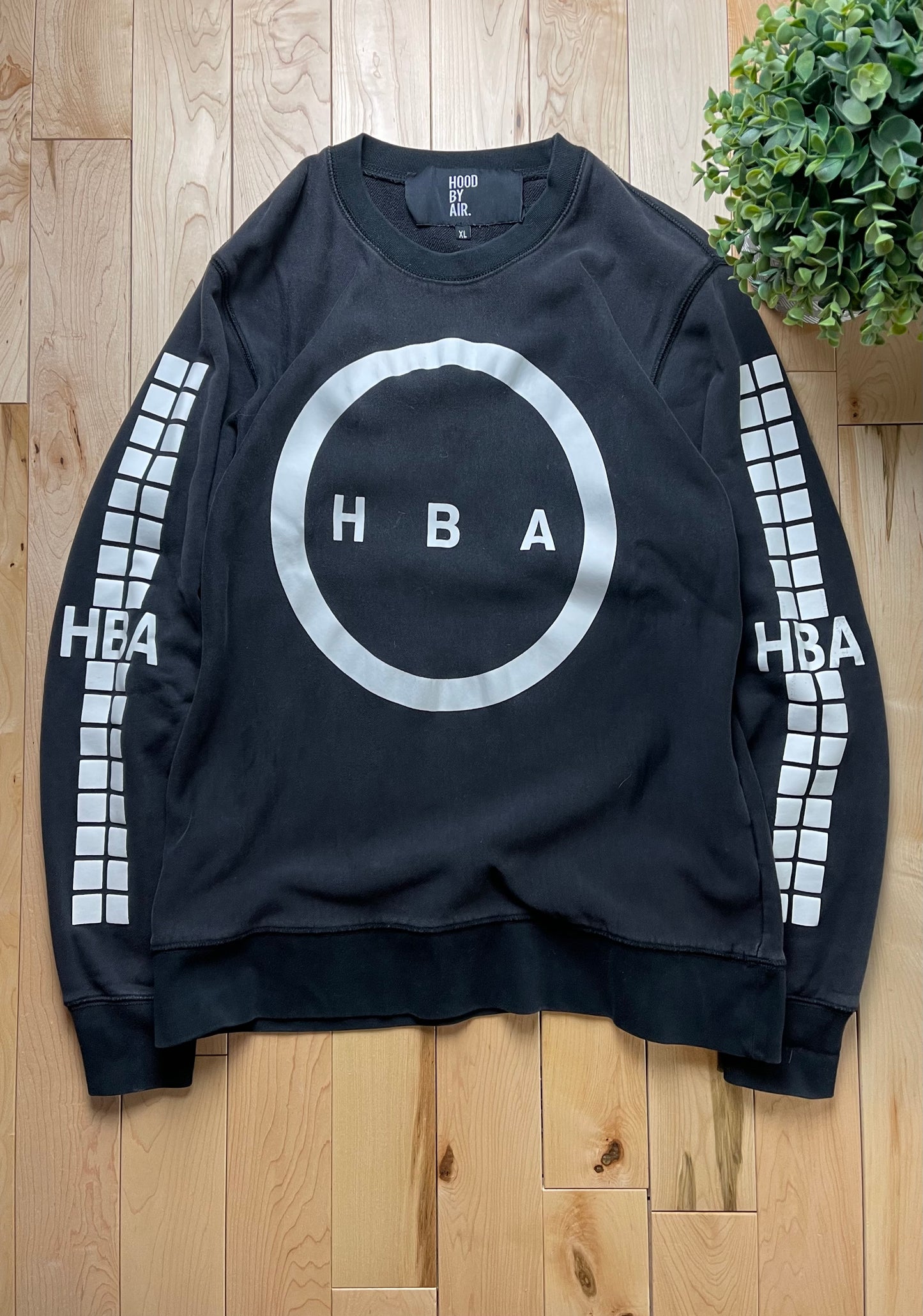 Hood by Air HBA Grid Logo Black Sweatshirt