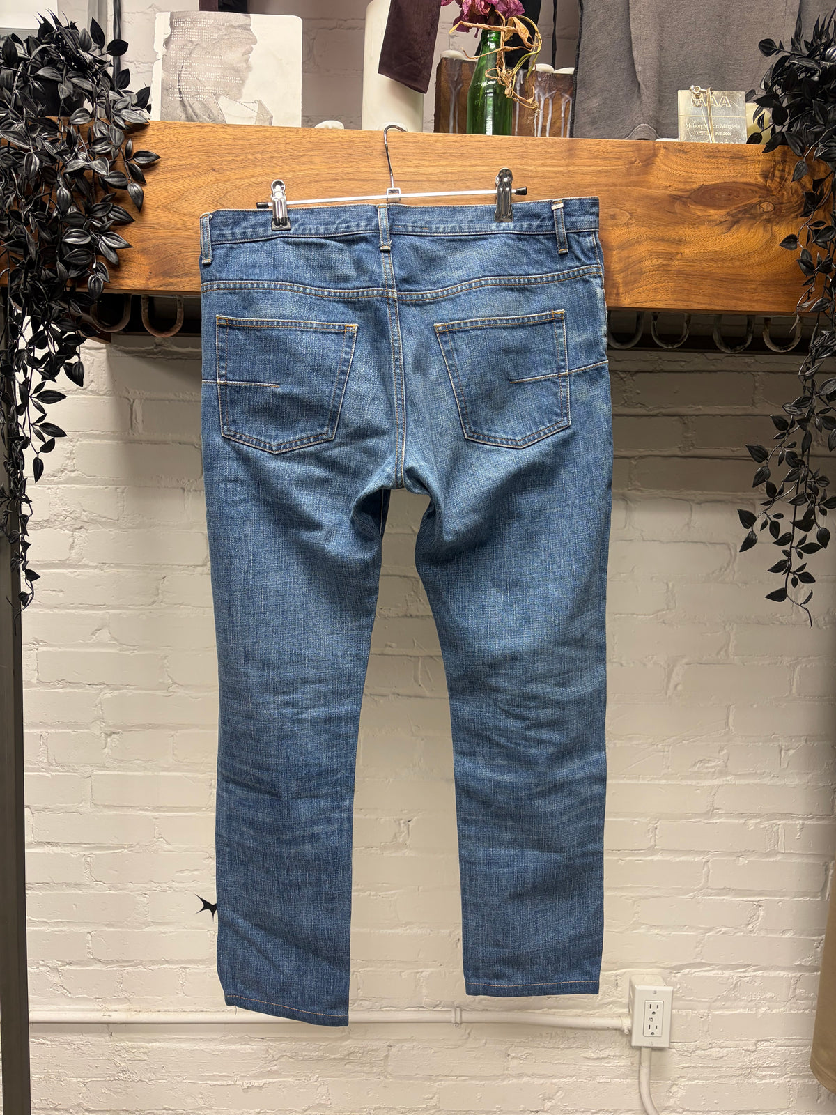 Dior Homme Blue ‘Clawmark’ Distressed Skinny Jeans