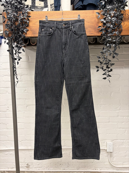 Acne Studios Pinstripe Black/White Flared Leg Denim