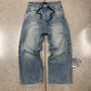 2023 Balenciaga ‘Drawstring’ Light Wash Blue Wide Leg Denim