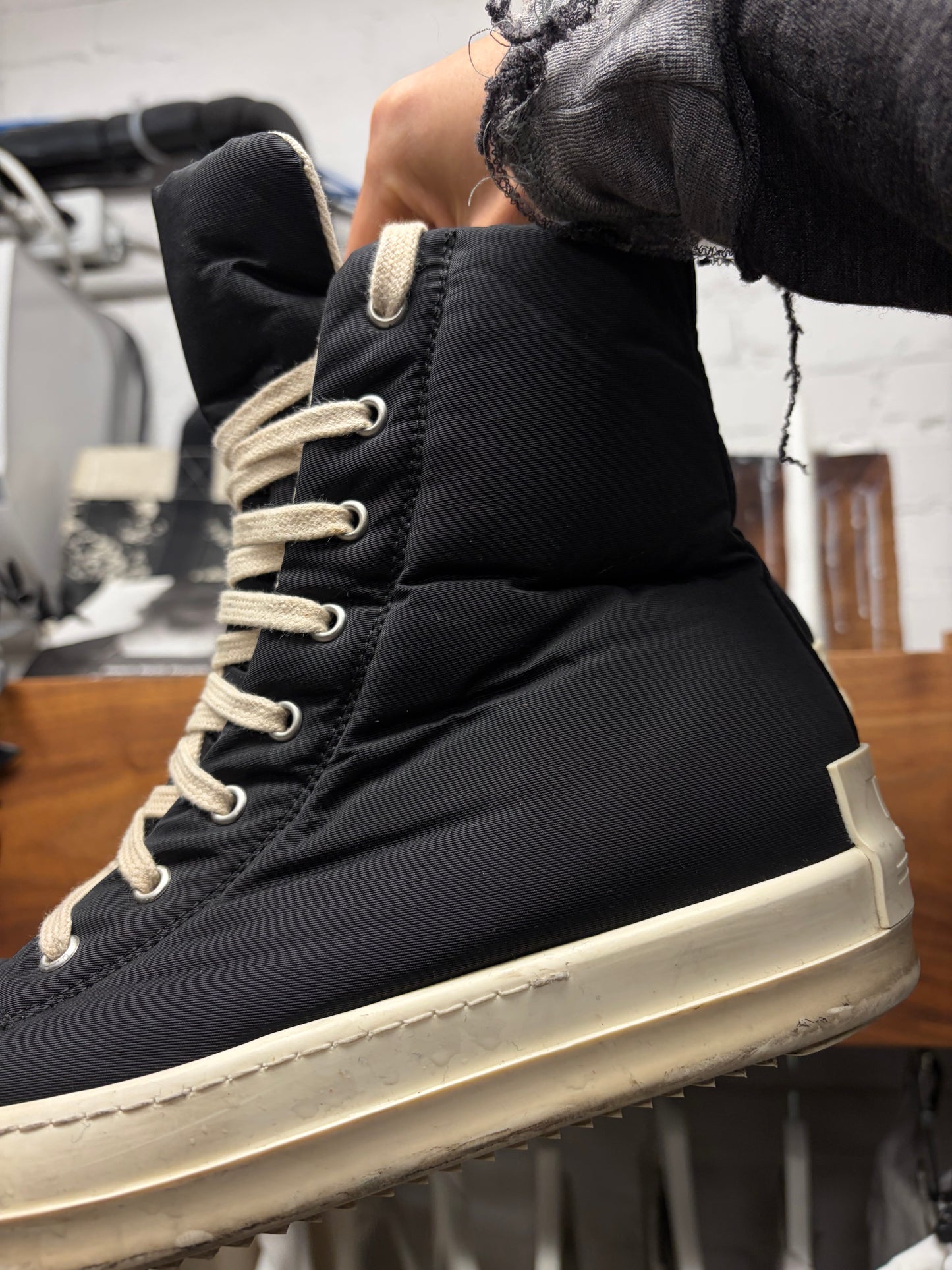 Rick Owens ‘Ramones’ Black/Milk High Top Sneakers