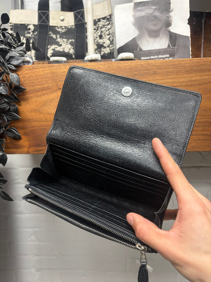 Balenciaga ‘Giant Continental’ Black Leather Long Wallet