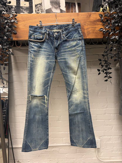 Hysteric Glamour Studded Blue Flared Leg Denim