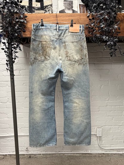 Acne Studios 2021 ‘Dirt Wash’ Blue Flared Cut Denim