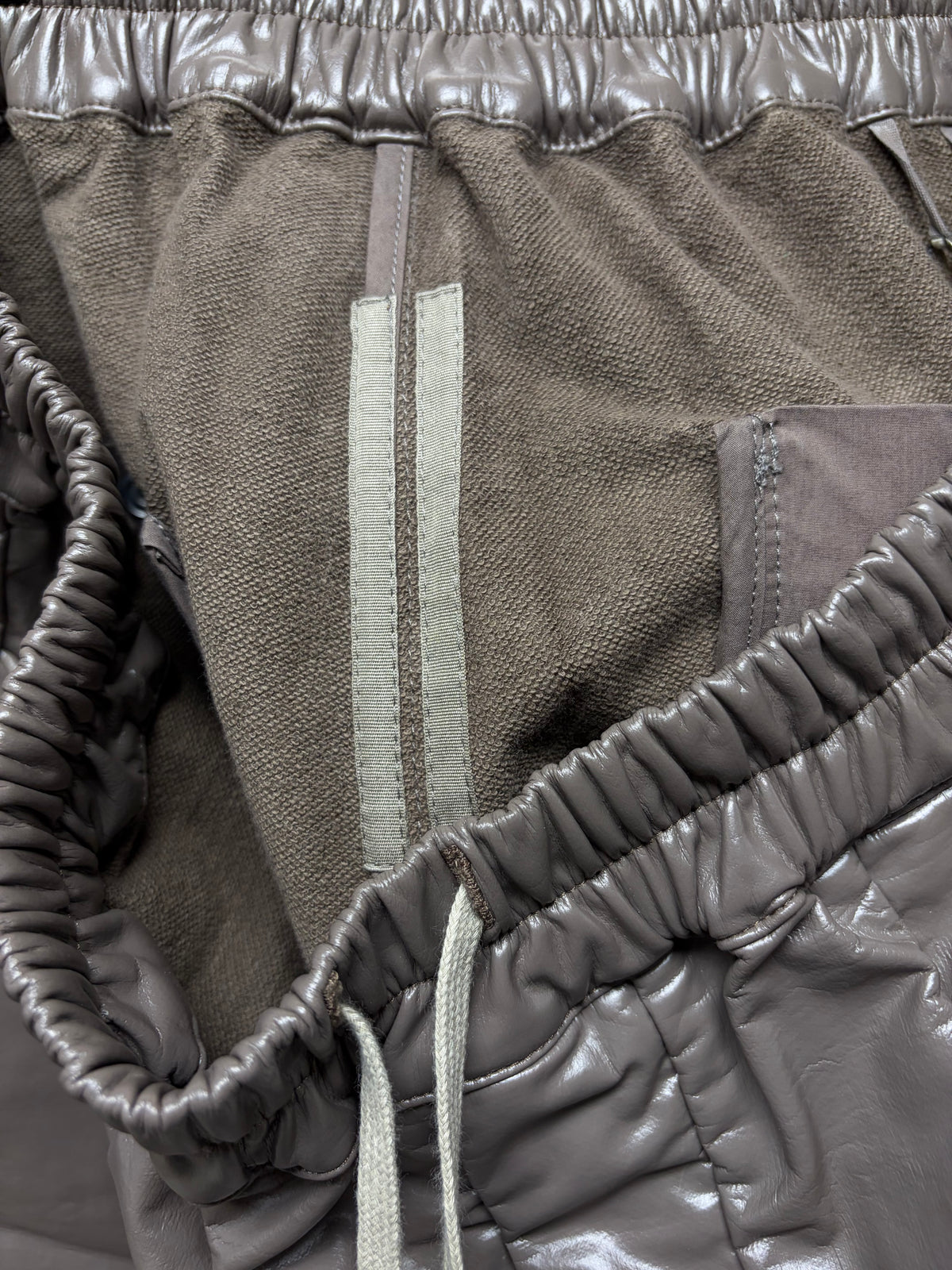 Rick Owens DRKSHDW Glossy 'Dust' Drop Crotch Heavy Drawstring Pants
