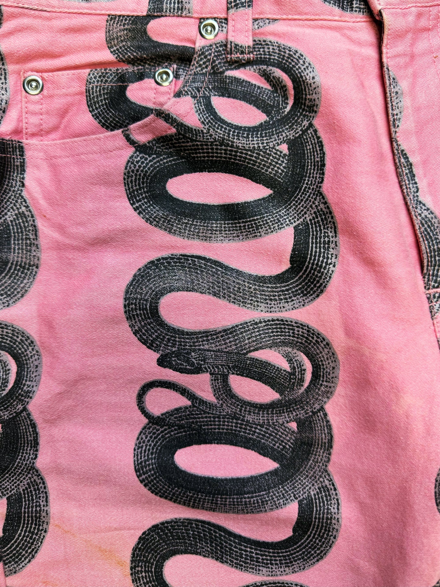 1998 Hysteric Glamour Snake Print Pink Slim/Skinny Denim