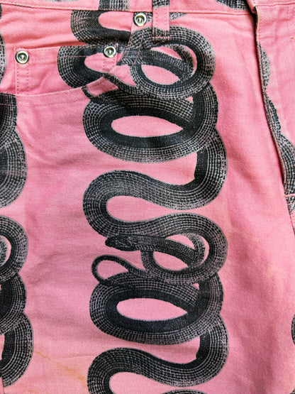 1998 Hysteric Glamour Snake Print Pink Slim/Skinny Denim