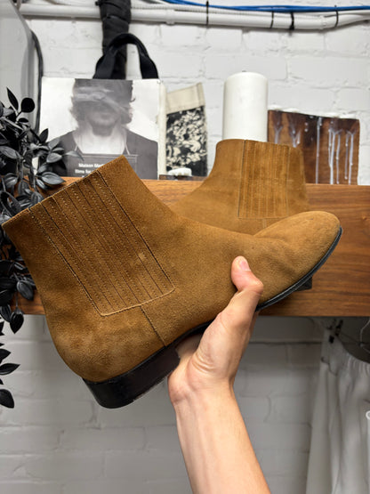 2010s Balenciaga Brown Suede ‘Chelsea’ Pointed Toe Boots