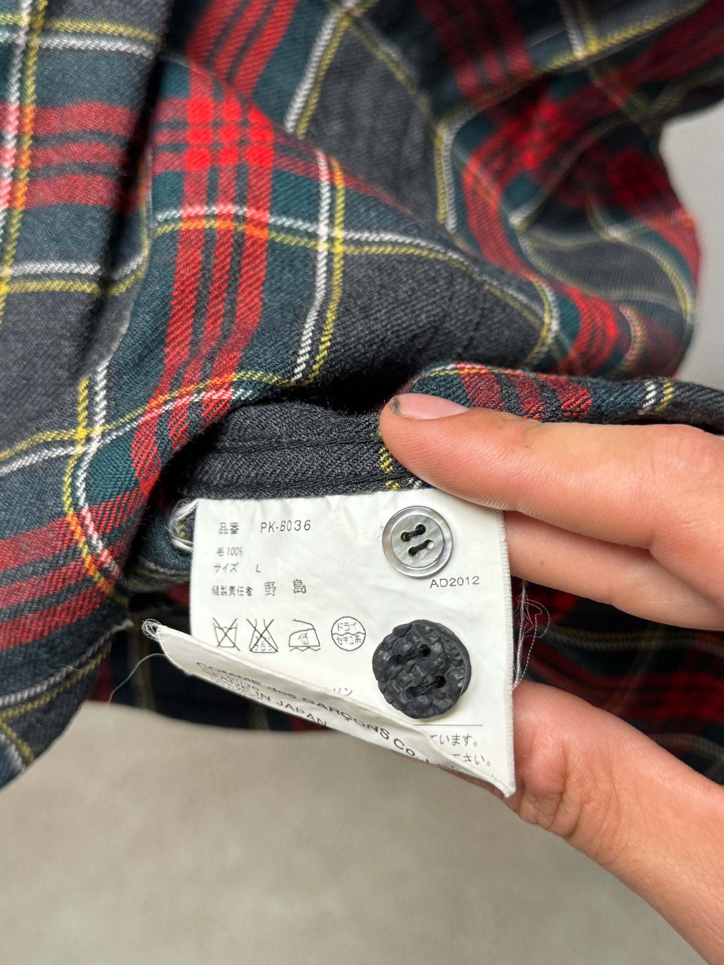 2012 Comme Des Garçons Homme Plus Plaid Short Sleeve Shirt