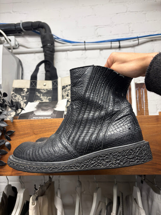 SS2009 Rick Owens ‘Strutter’ Black Python Hide Engineer Boots