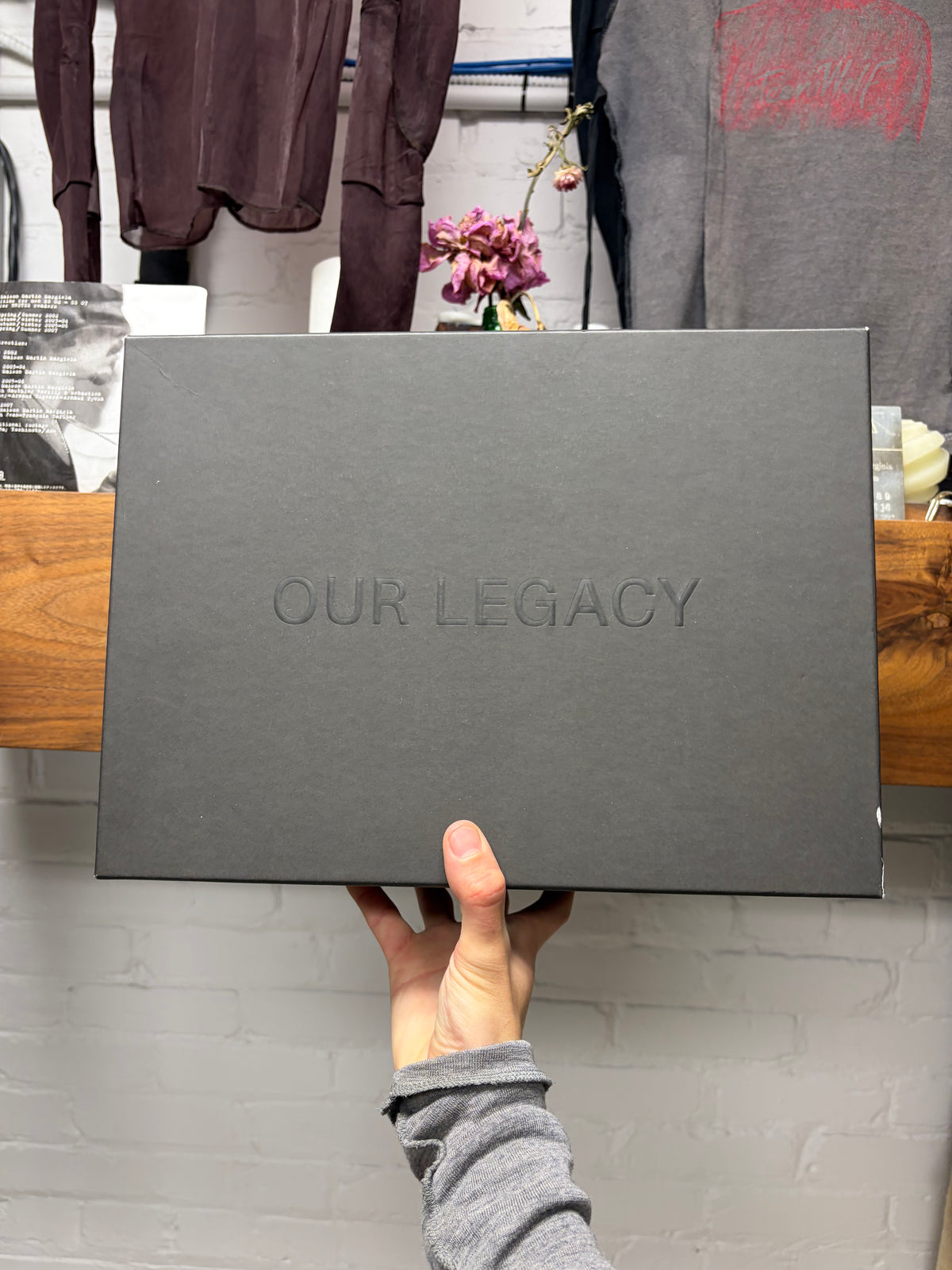 Our Legacy Charcoal Grey Suede ‘Cuban’ Pointed Toe Chelsea Boots