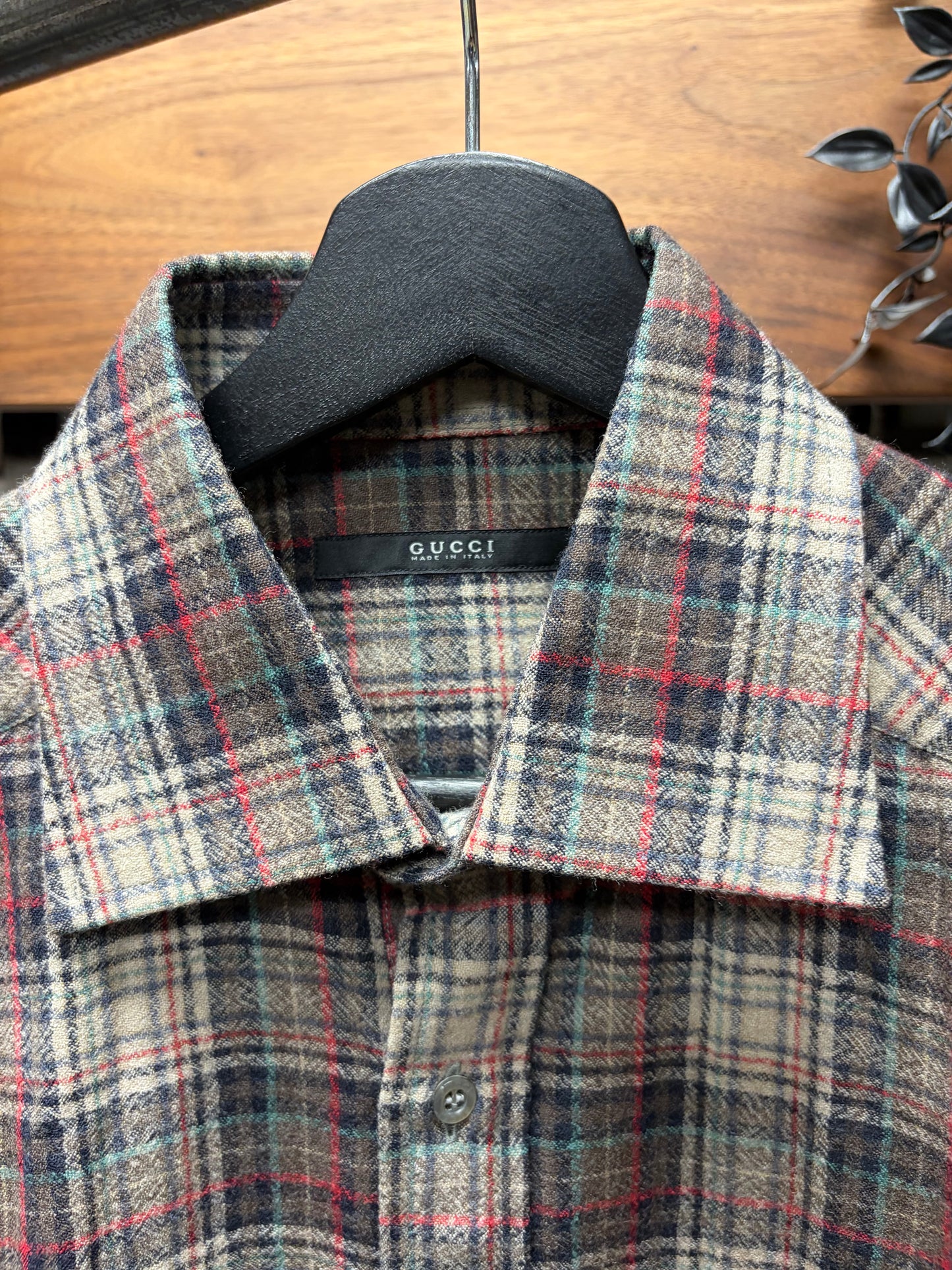 Gucci Plaid Western Shirt with Pleated ‘Ruffle’ Detailing