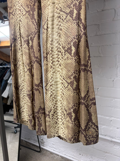 Vintage Jean Paul Gaultier ‘Snakeskin’ Flared Leg Pants