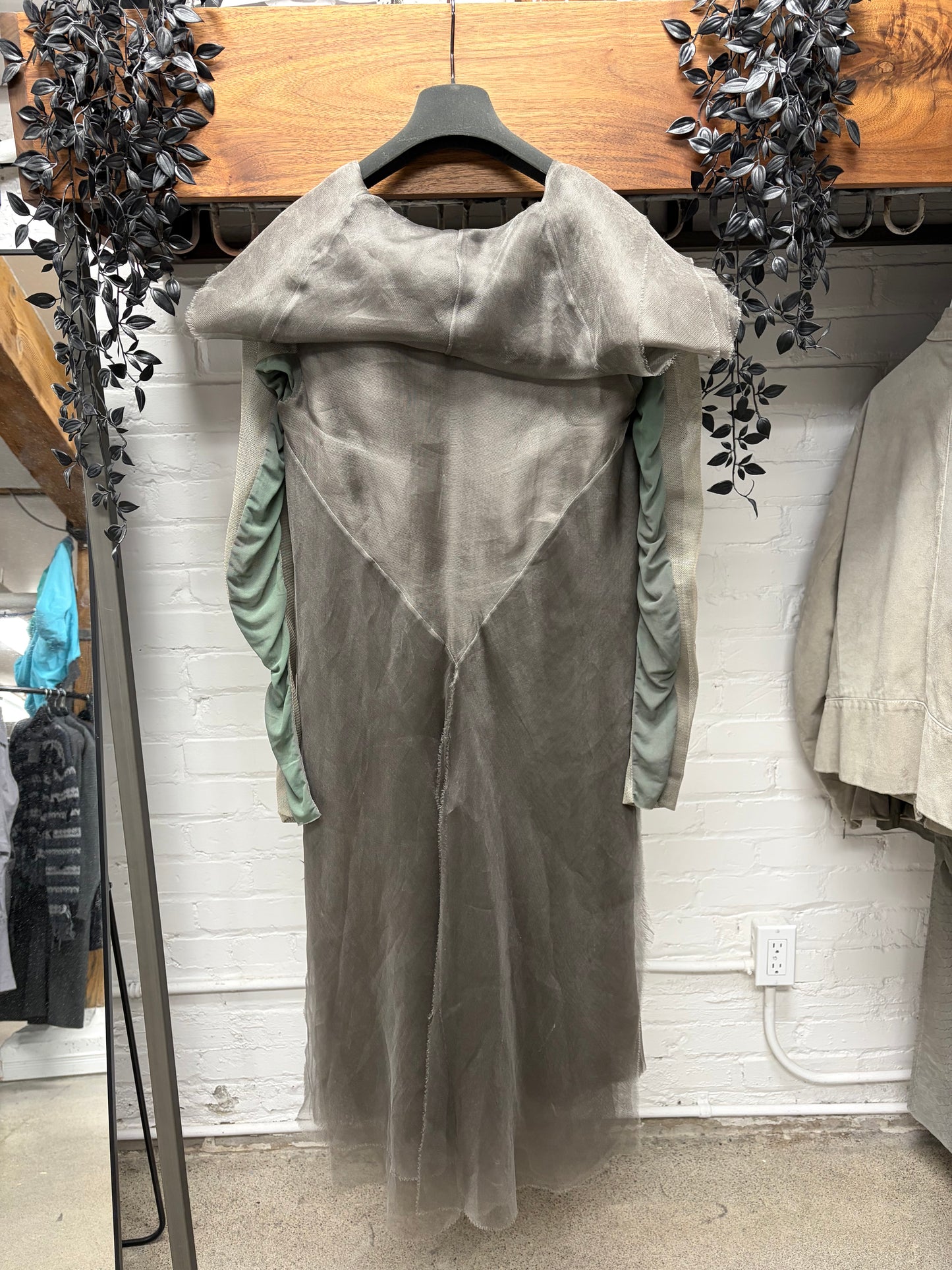 Rick Owens O&M era Frayed Silk ‘Organza’ Dust Cardigan