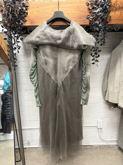 Rick Owens O&M era Frayed Silk ‘Organza’ Dust Cardigan