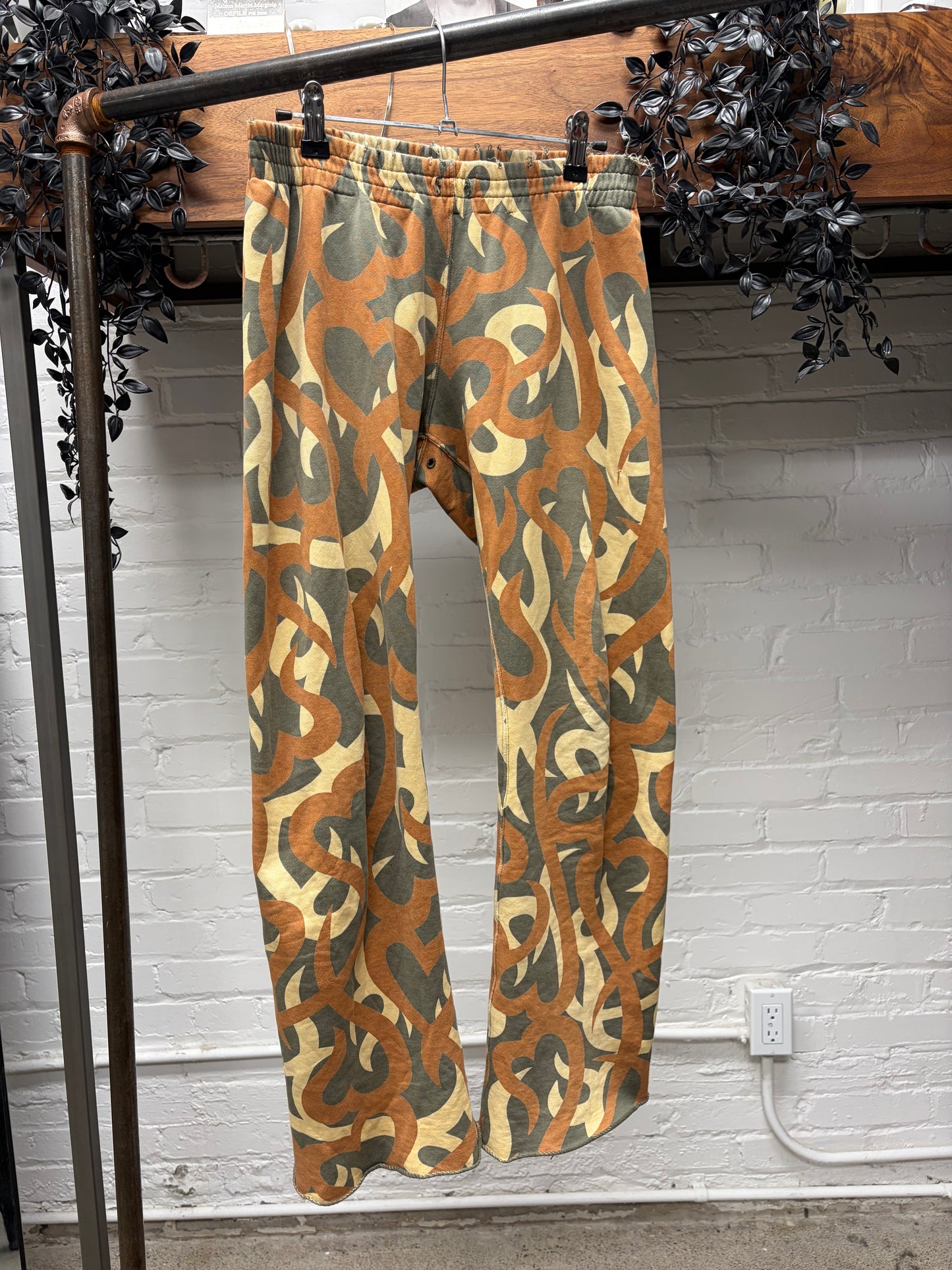 AW2004 Number (N)ine ‘Crying Hearts’ Tribal Print Sweatpants