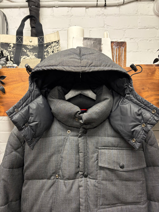 2004 Junya Watanabe x Moncler Grey Plaid Down Filled Puffer Jacket