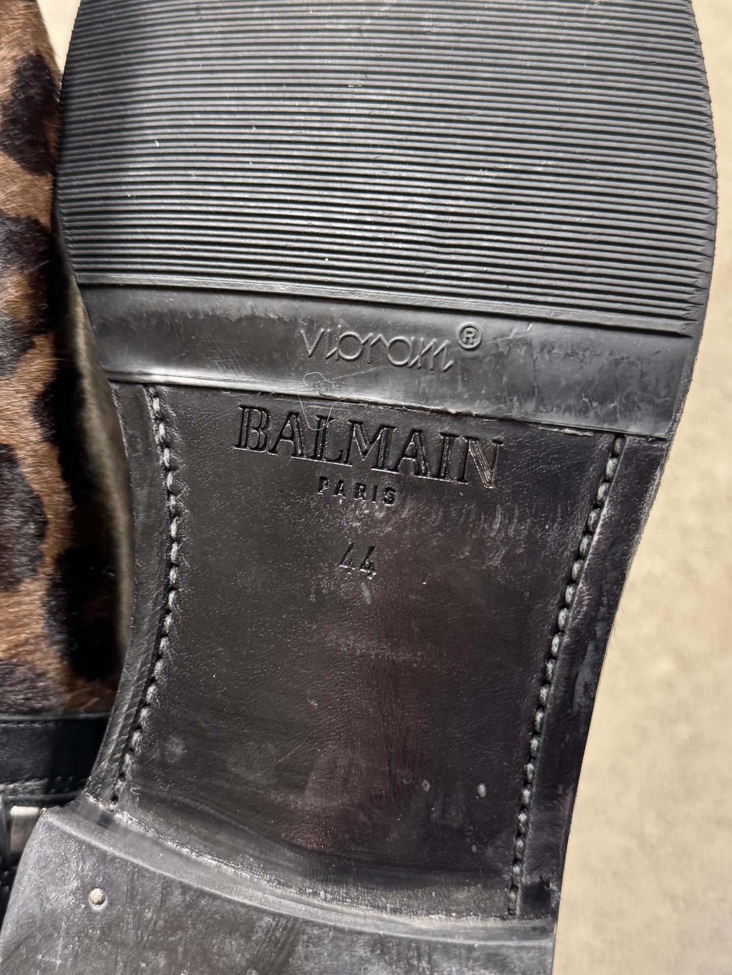Balmain Pony-Hair ‘Leopard’ Print Side Zip Boots