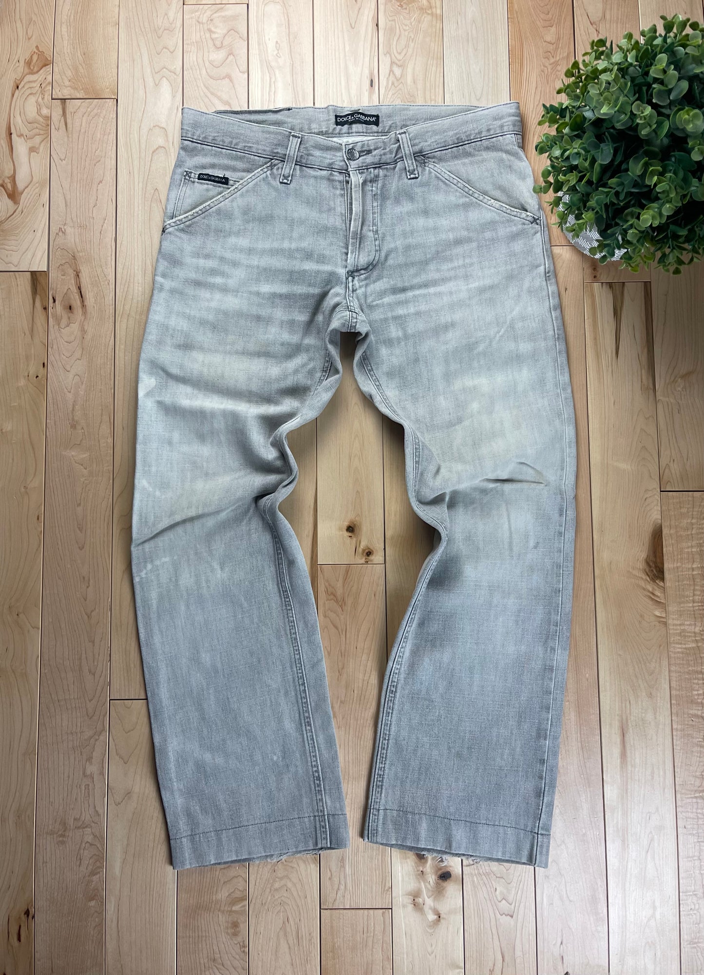 Dolce & Gabbana Distressed Grey Bootcut Denim