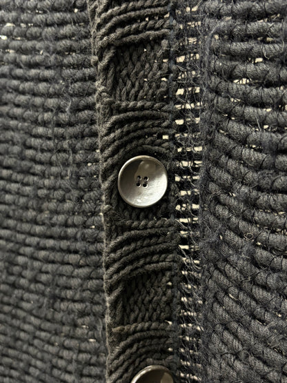 AW2003 Maison Martin Margiela ‘Big Button’ Distressed Sleeveless Cardigan