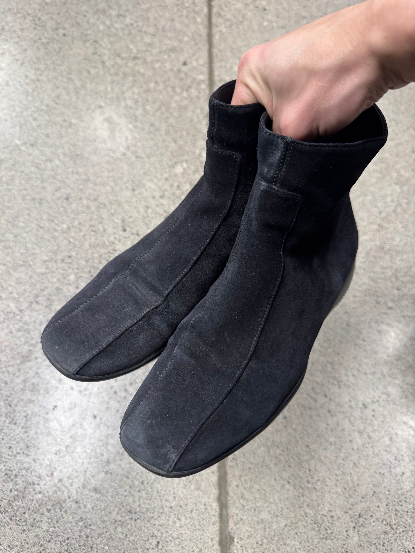 2000s Prada Sport Suede Zip Up Ankle Boots