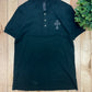 Chrome Hearts Leather Cross Patch Henley Shirt