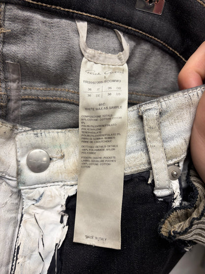 SS2020 Rick Owens ‘Tecuatl’ Waxed White Reconstructed Hybrid Denim
